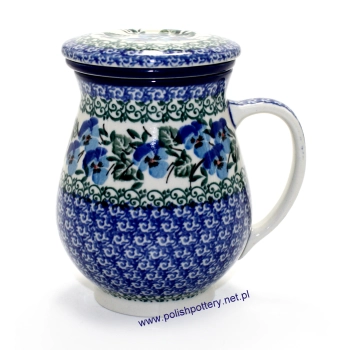 Kubek do zaparzenia ziół 0,45L dek. 2273X Niebieskie Bratki